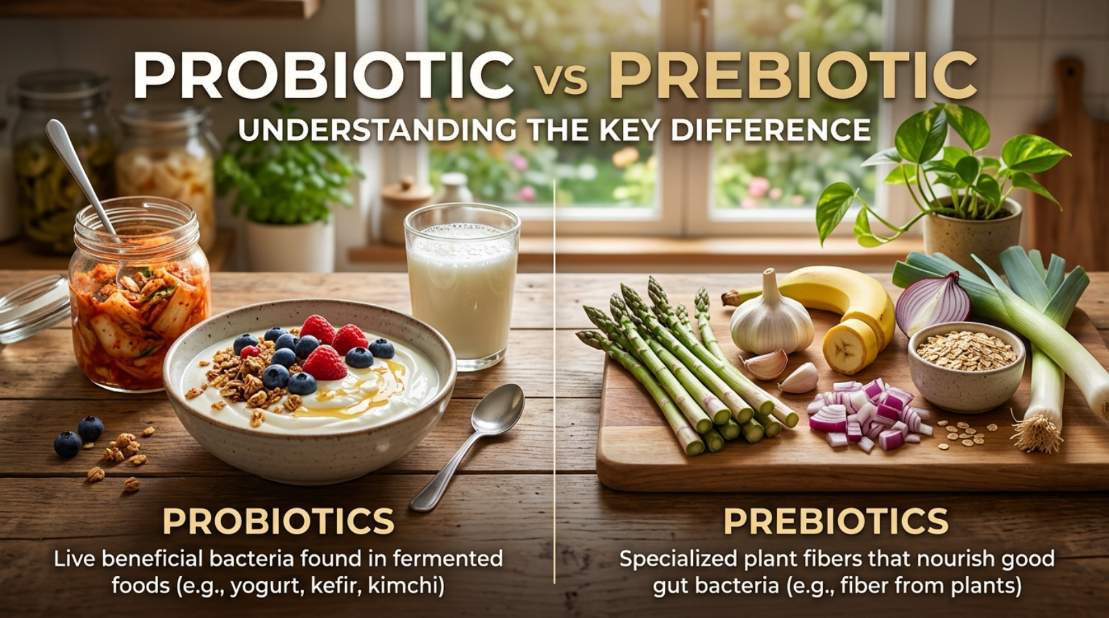 Probiotic vs Prebiotic Difference
