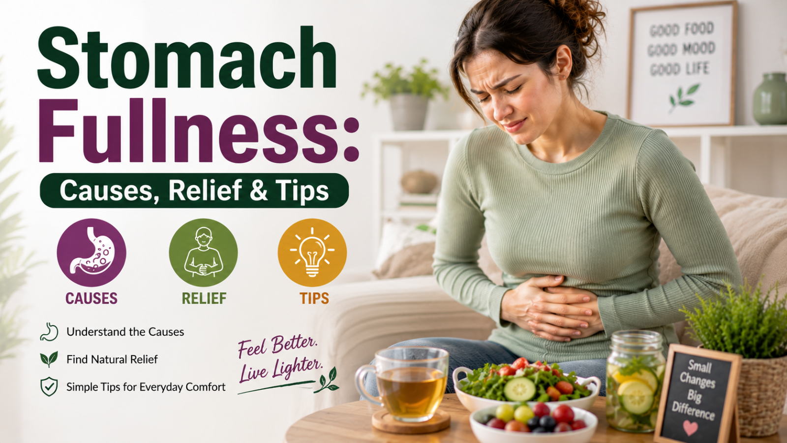 Stomach Fullness: Causes, Relief & Tips