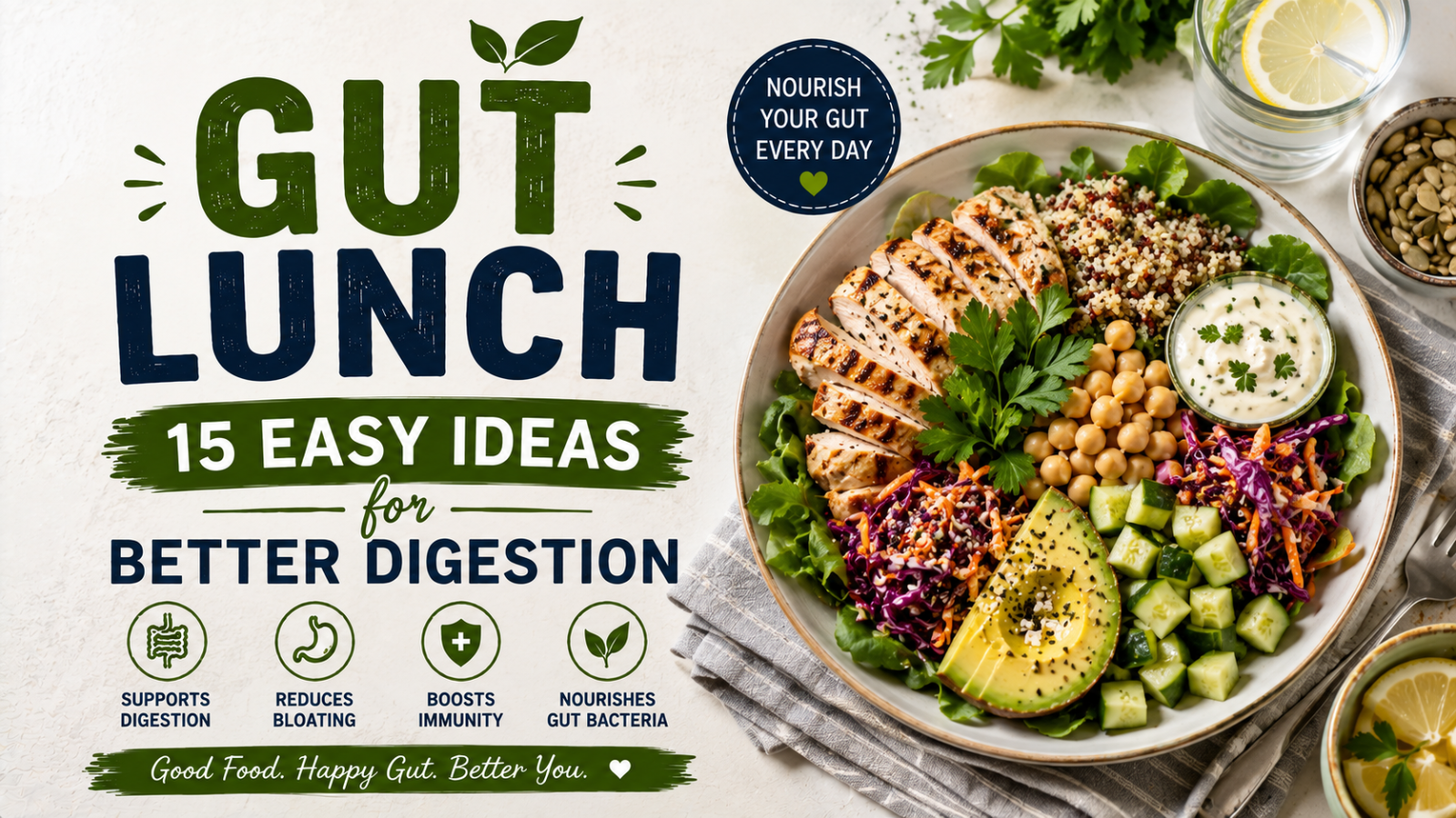 Gut Lunch: 15 Easy Ideas for Better Digestion