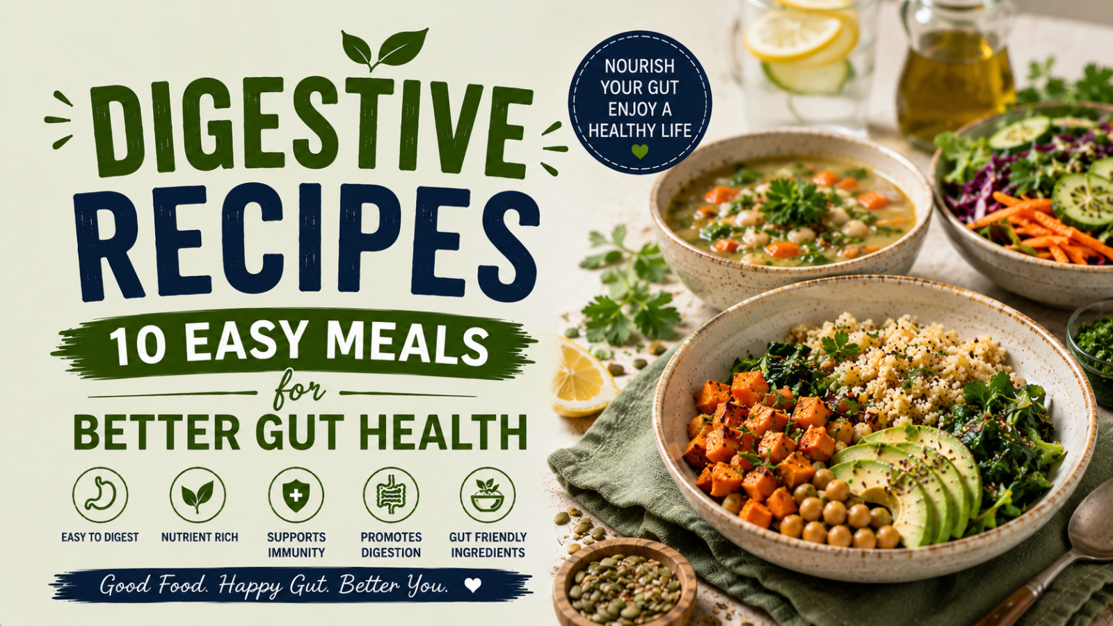 Digestive Recipes: 10 Easy Meals for Better Gut Health