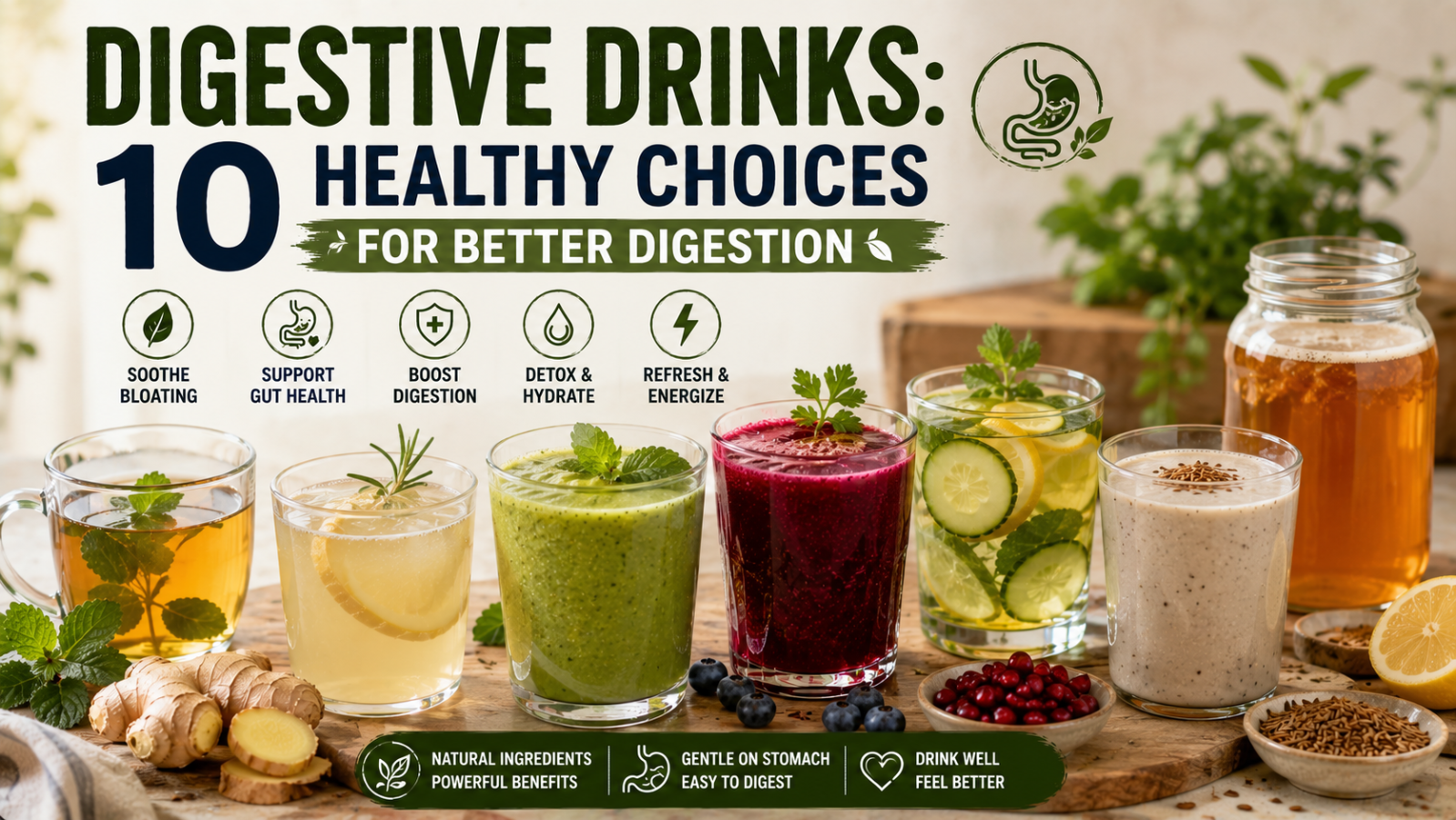 Digestive Drinks: 10 Healthy Choices for Better Digestion
