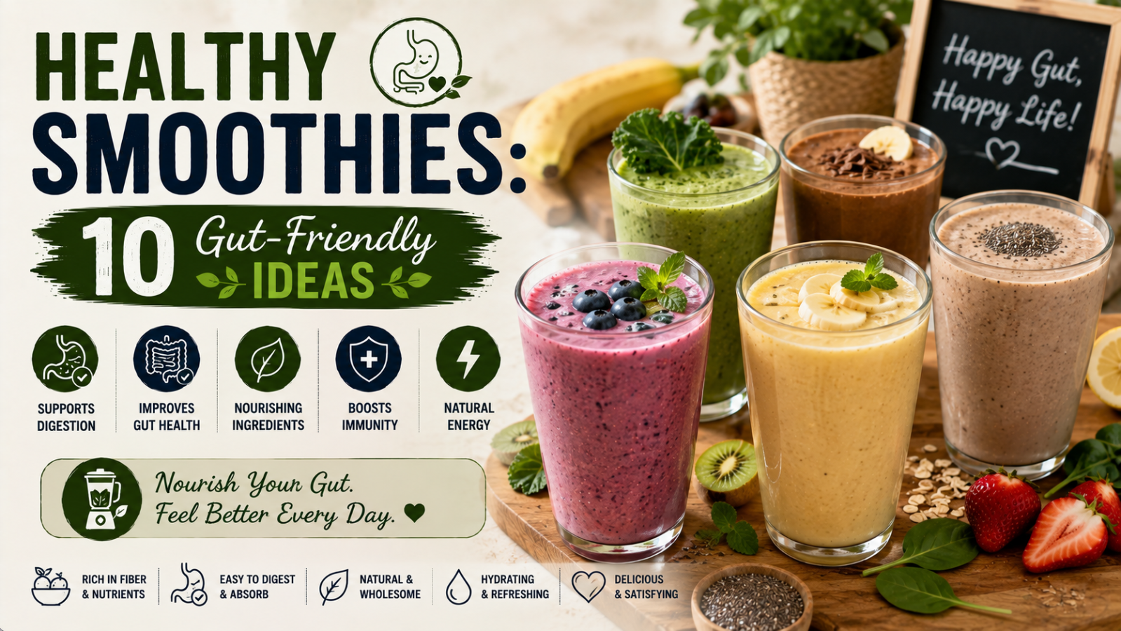 Healthy Smoothies: 10 Gut-Friendly Ideas