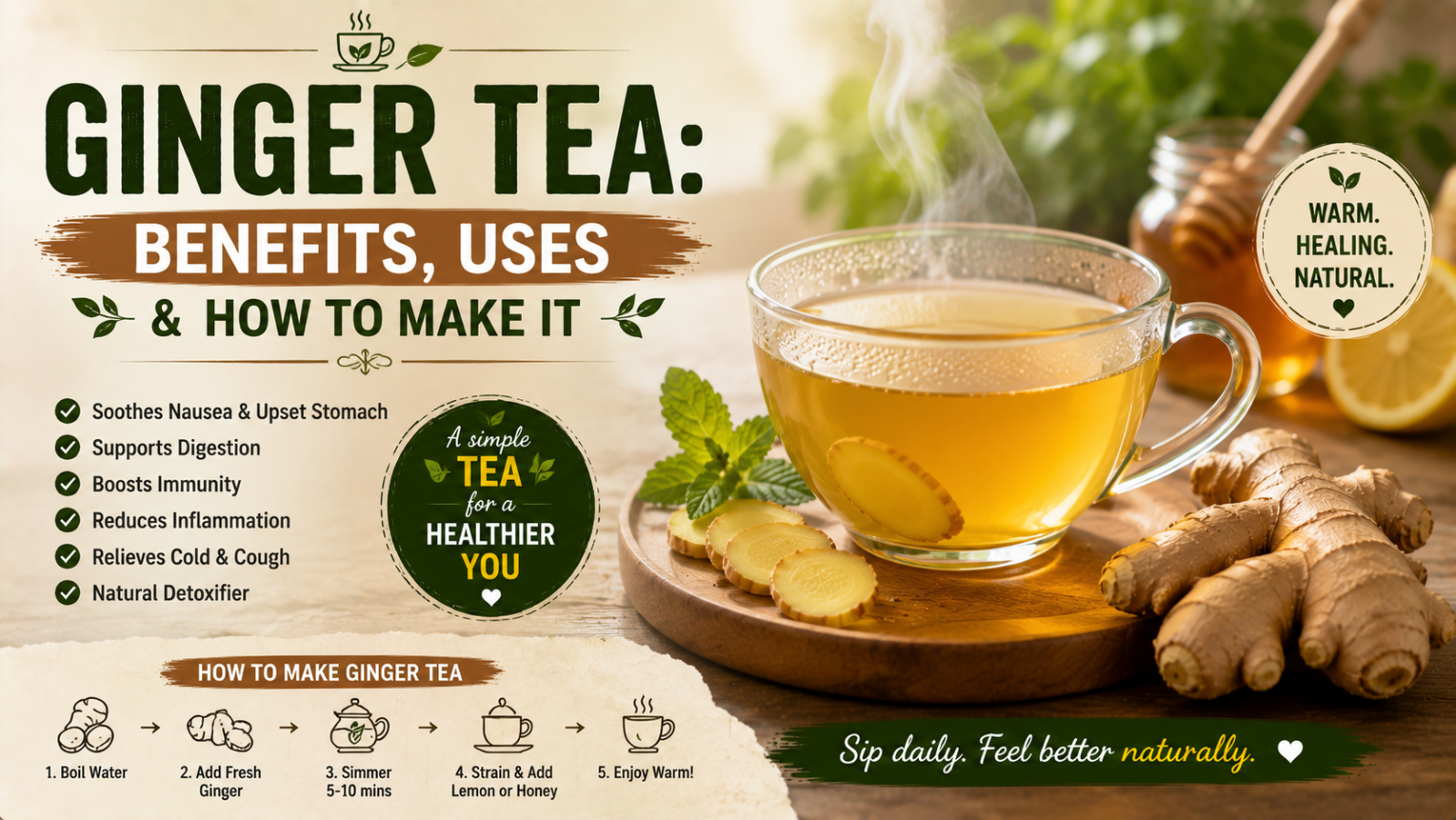 Ginger Tea: Benefits, Uses & How to Make It