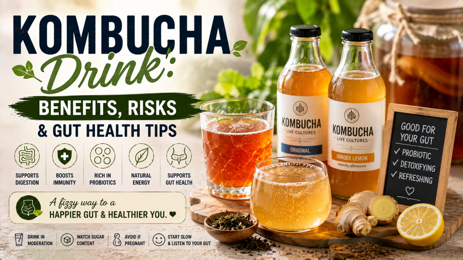 Kombucha Drink: Benefits, Risks & Gut Health Tips