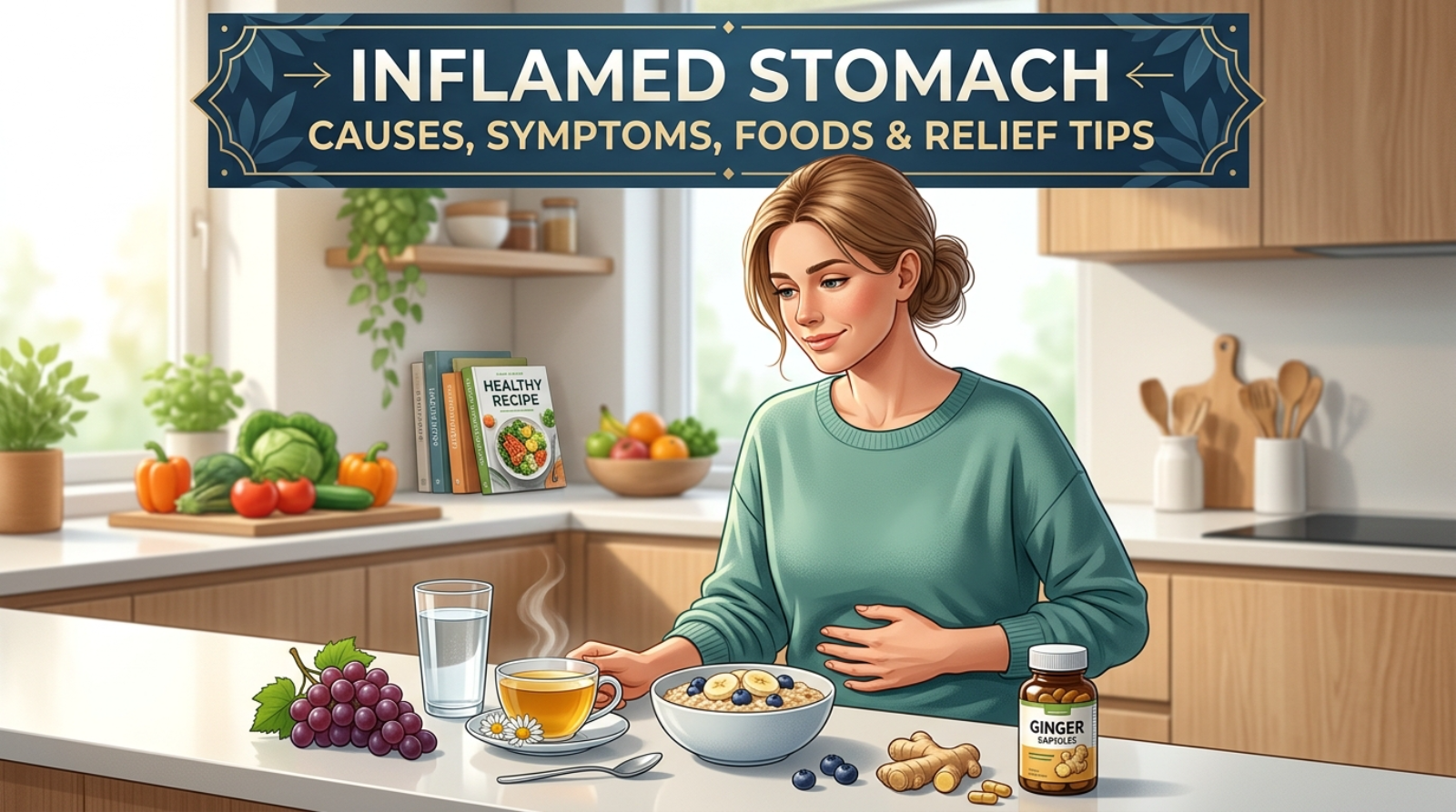 Inflamed Stomach: Causes, Symptoms, Foods & Relief Tips