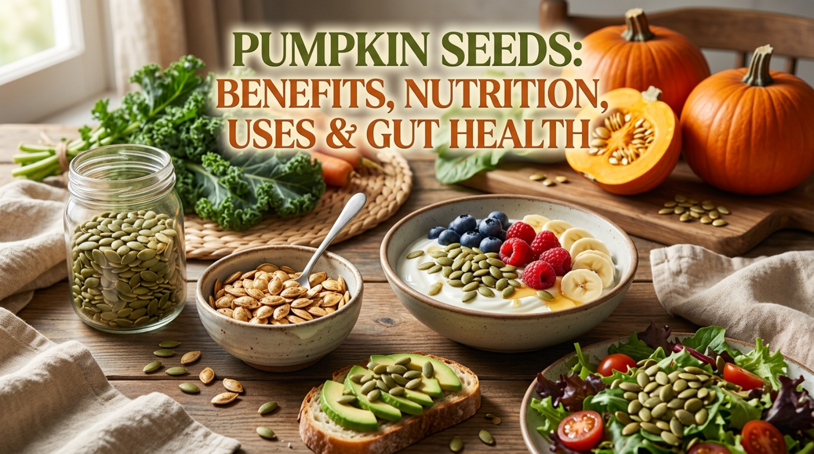 Pumpkin Seeds: Benefits, Nutrition, Uses & Gut Health