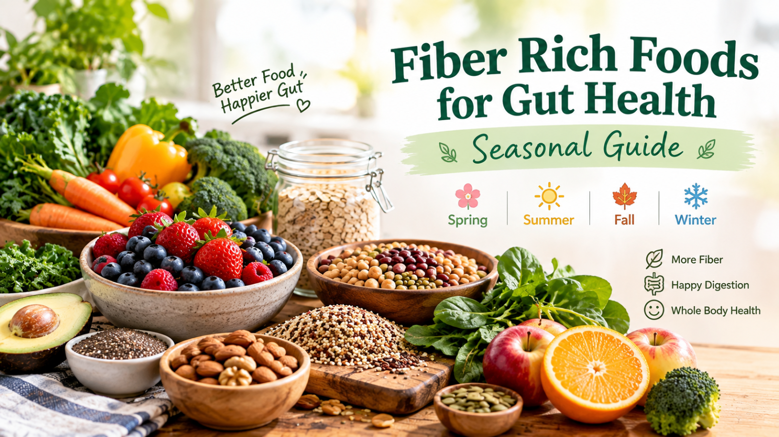 Fiber Rich Foods for Gut Health: Seasonal Guide